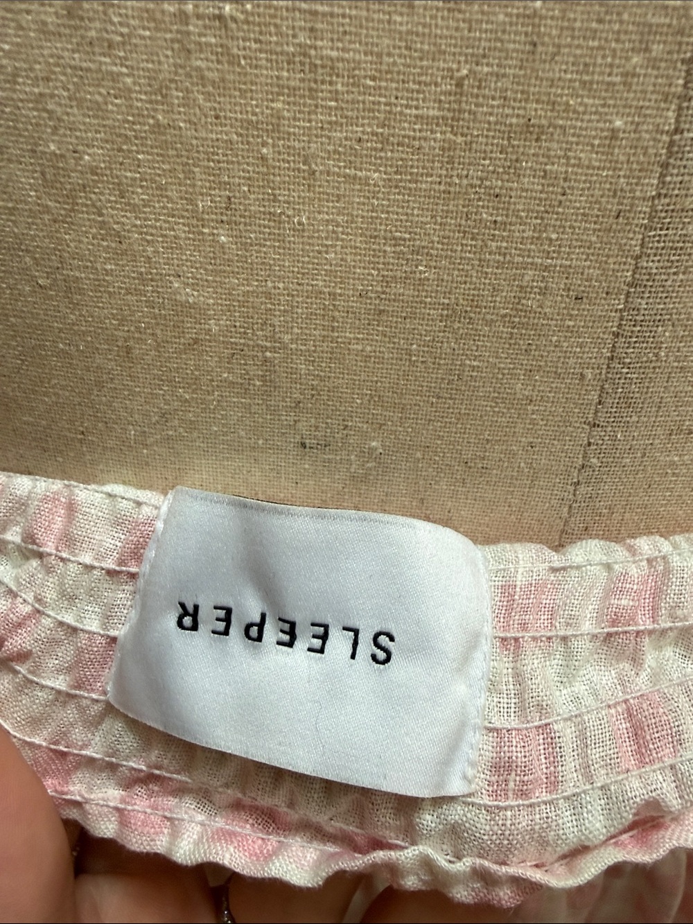 Sleeper Pink Gingham Off-Shoulder Smocked Dress - Picture 3 of 3